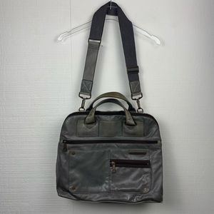 Matt & Nat Gray Leather Messenger Bag